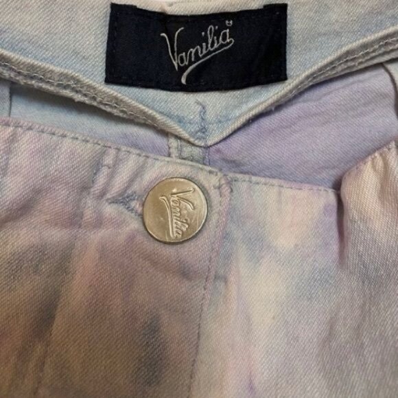 Vanilia tie dyed Raw Hem Denim Shorts 26" Waist - Picture 2 of 7